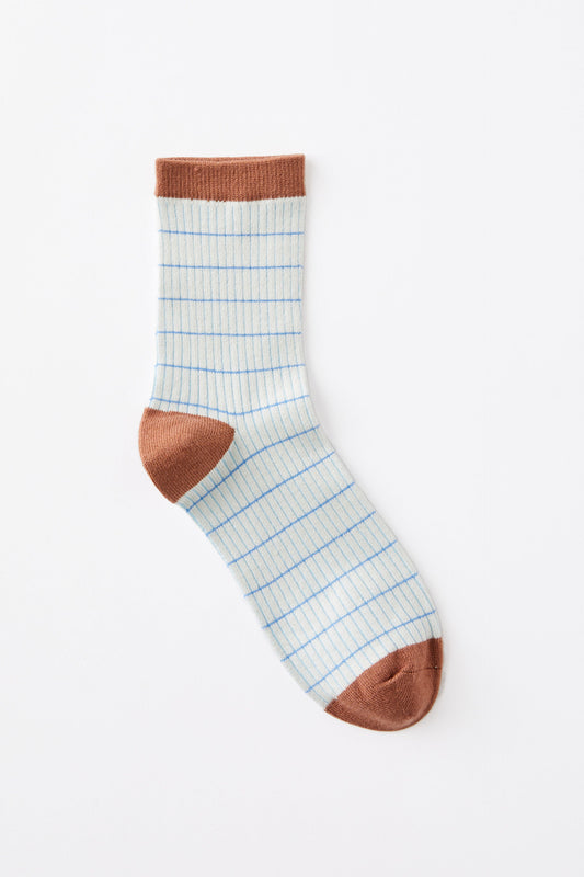 Grid Pattern Crew Sock