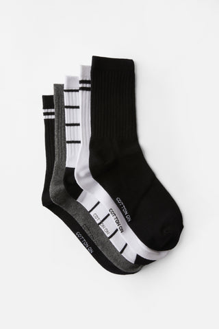 Meias - 5Pk Crew Sock