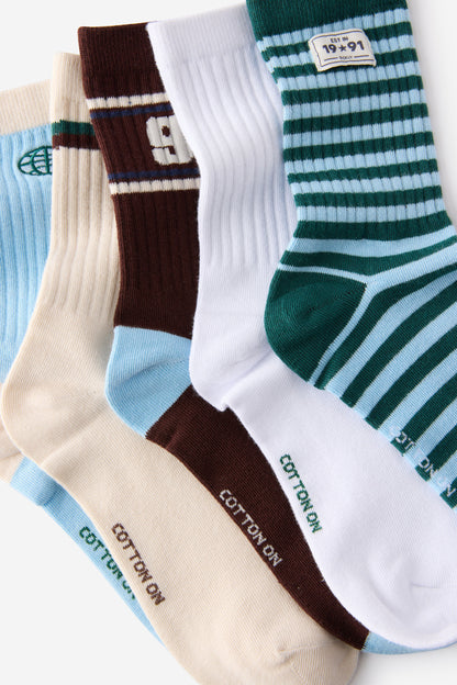5Pk Crew Sock