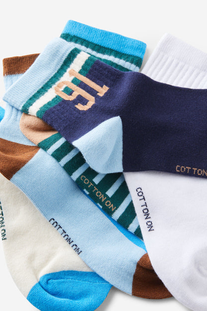5Pk Quarter Crew Sock