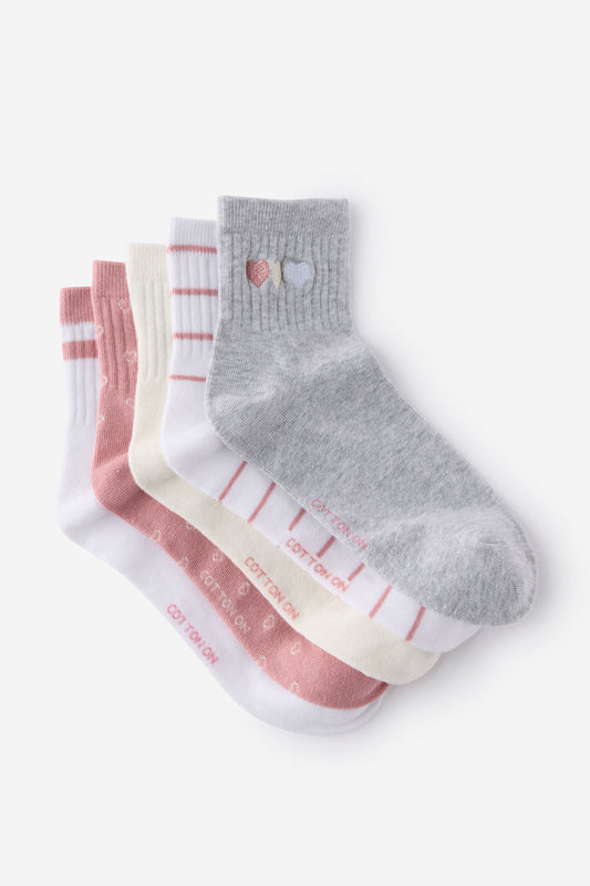 5Pk Quarter Crew Sock