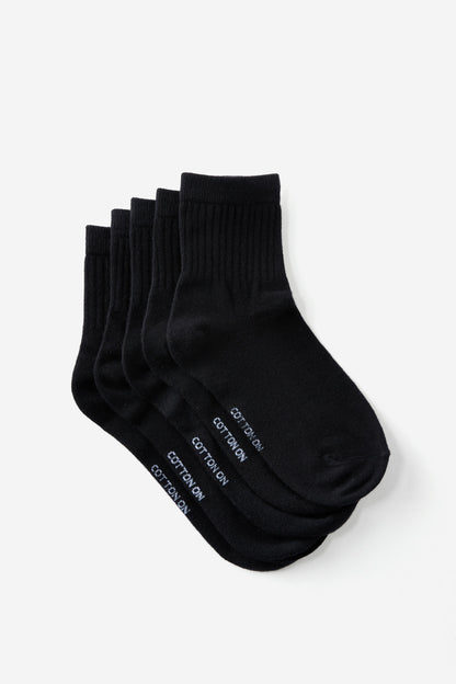5Pk Quarter Crew Sock