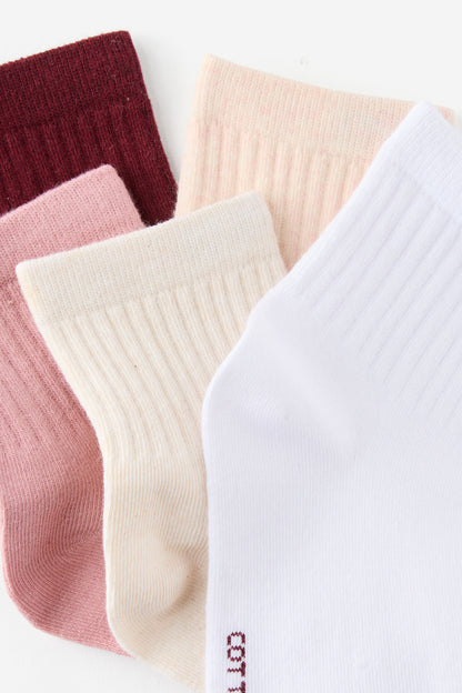 5Pk Quarter Crew Sock