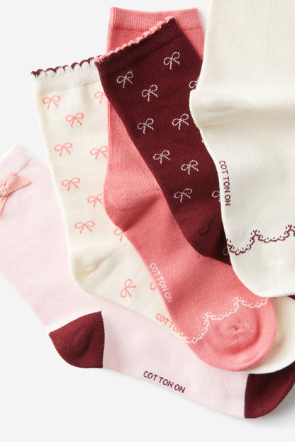 5Pk Fine Crew Sock