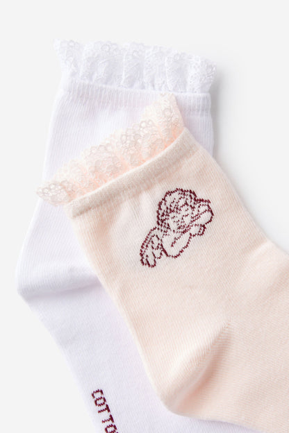 The Perfect Pair Lace Frill Sock 2Pk
