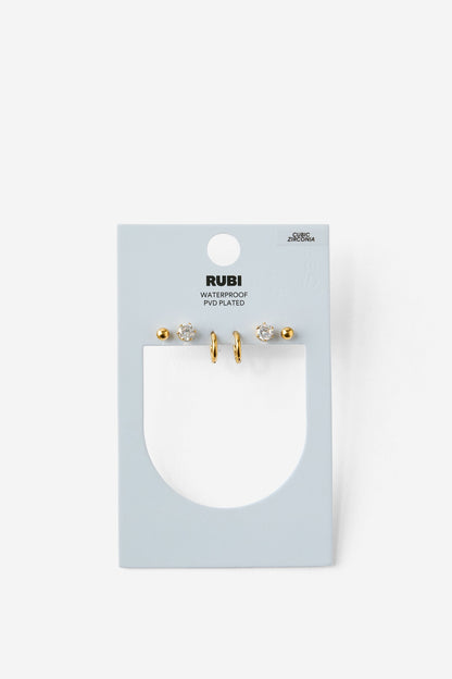 Waterproof 3Pk Small Earring