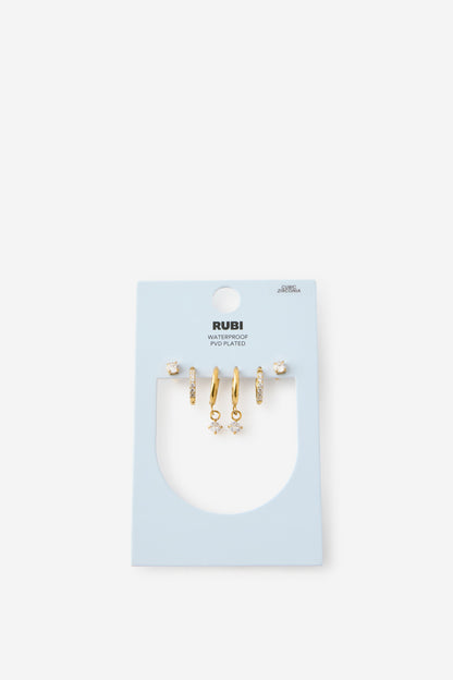 Waterproof 3Pk Small Earring