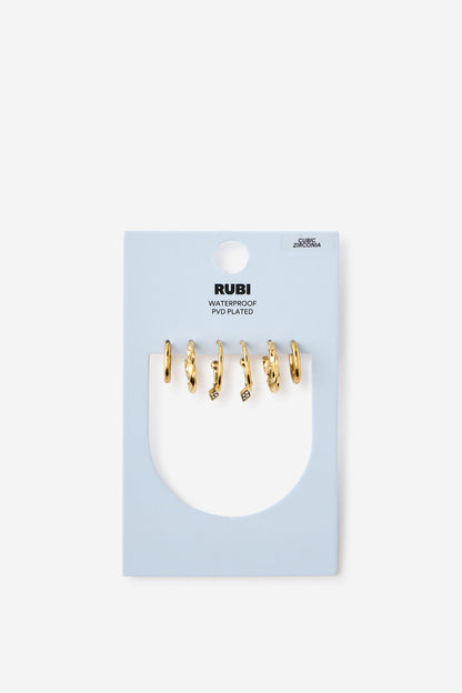 Waterproof 3Pk Mid Earring