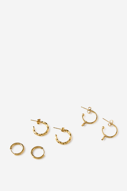 Waterproof 3Pk Mid Earring