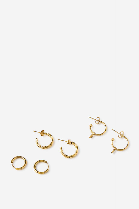 Waterproof 3Pk Mid Earring