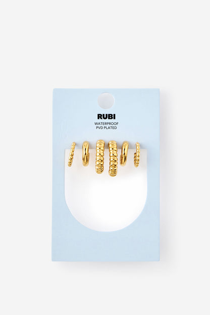 Waterproof 3Pk Mid Earring