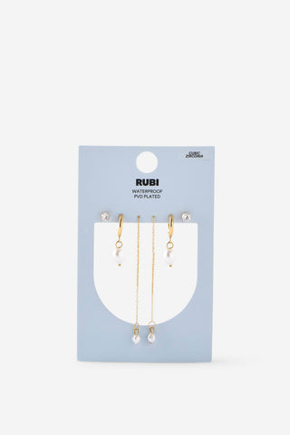 Waterproof 3Pk Mid Earring