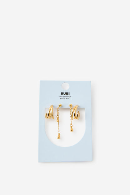 Waterproof 2Pk Mid Earring
