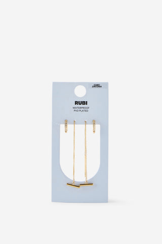 Waterproof 2Pk Mid Earring