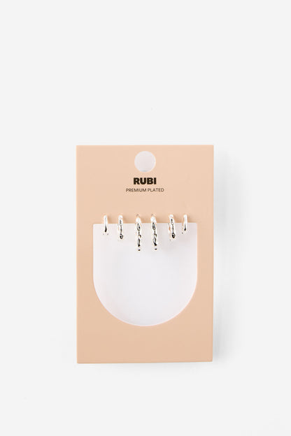 Premium Plated 3Pk Mid Earring