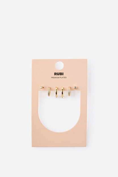 Premium Plated 3Pk Small Earring