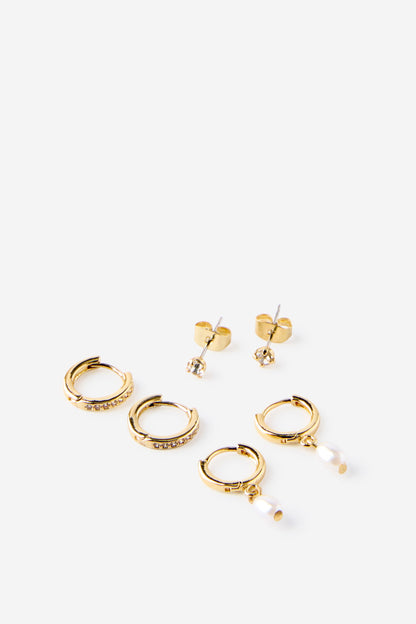 Premium Plated 3Pk Small Earring
