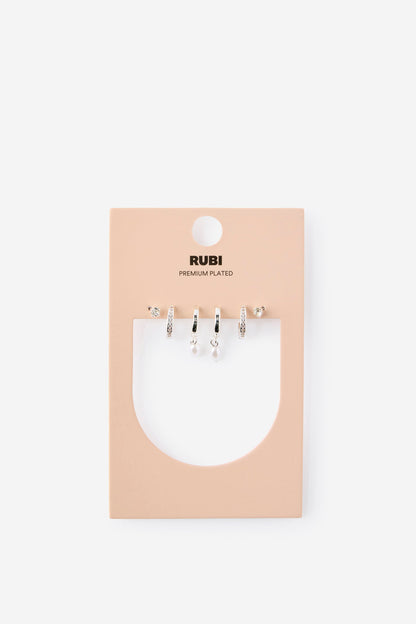 Premium Plated 3Pk Small Earring