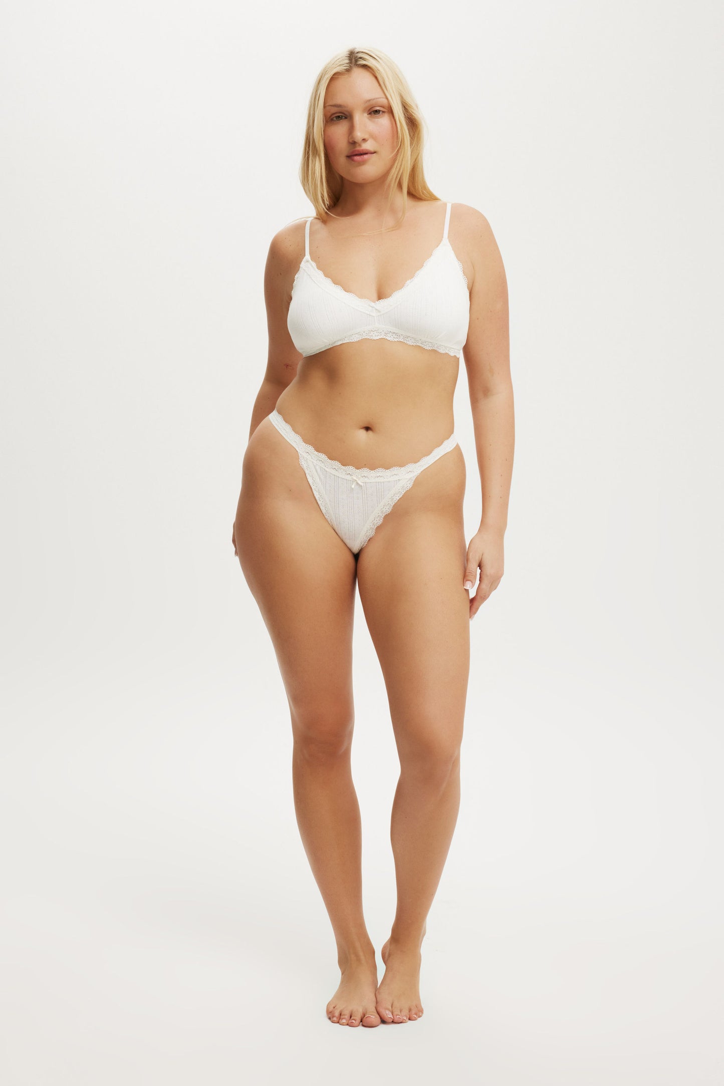 Organic Cotton Lace G String Brief