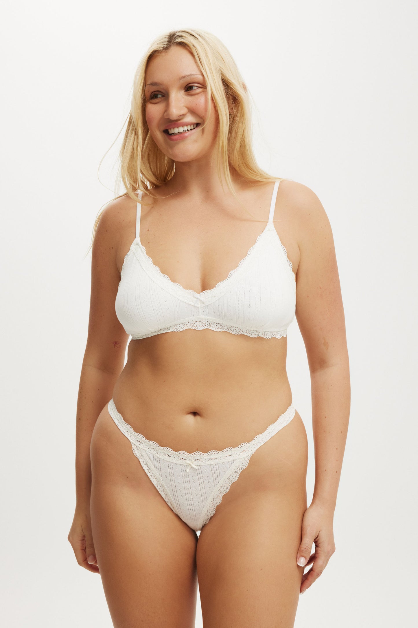 Organic Cotton Lace G String Brief
