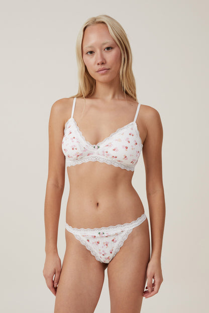 Organic Cotton Lace G String Brief