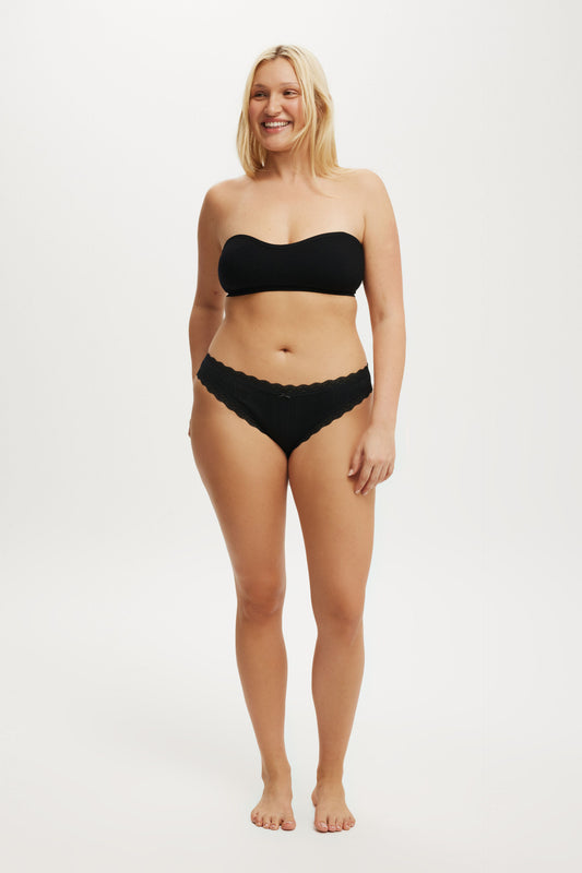 Organic Cotton Lace Bikini Brief