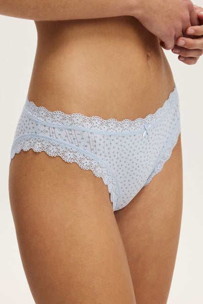 Organic Cotton Lace Bikini Brief