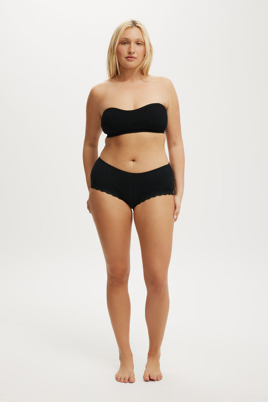 Organic Cotton Lace Boyshort Brief