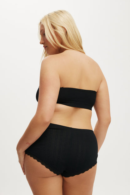 Organic Cotton Lace Boyshort Brief