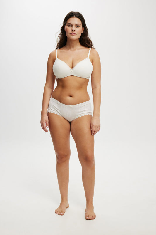 Organic Cotton Lace Boyshort Brief