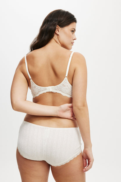 Organic Cotton Lace Boyshort Brief