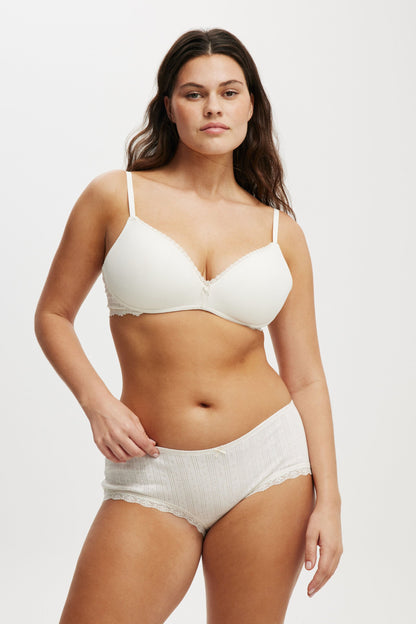 Organic Cotton Lace Boyshort Brief