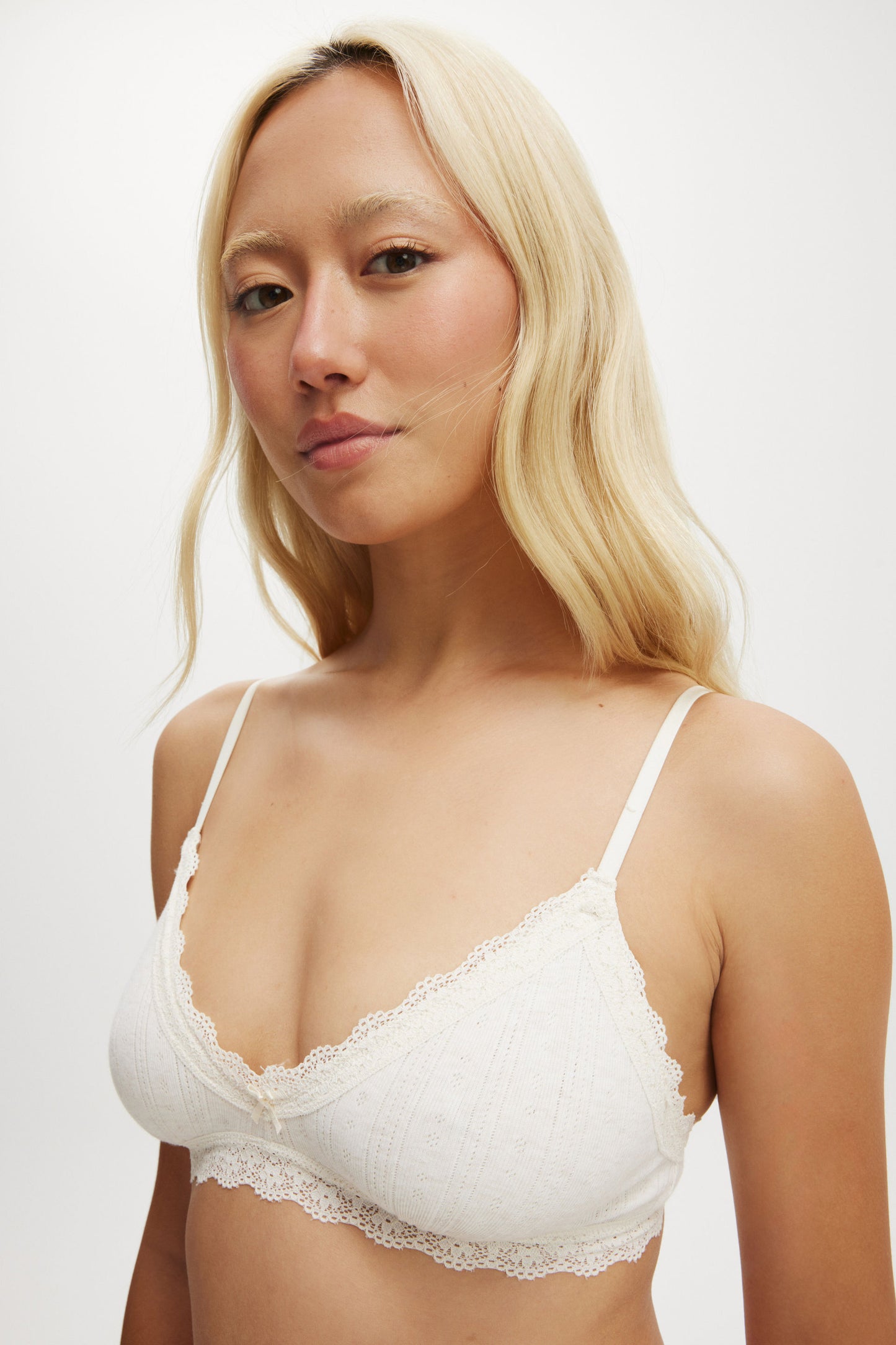Organic Cotton Lace Triangle Padded Bralette