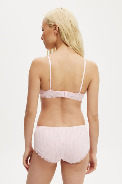 Organic Cotton Lace Triangle Padded Bralette
