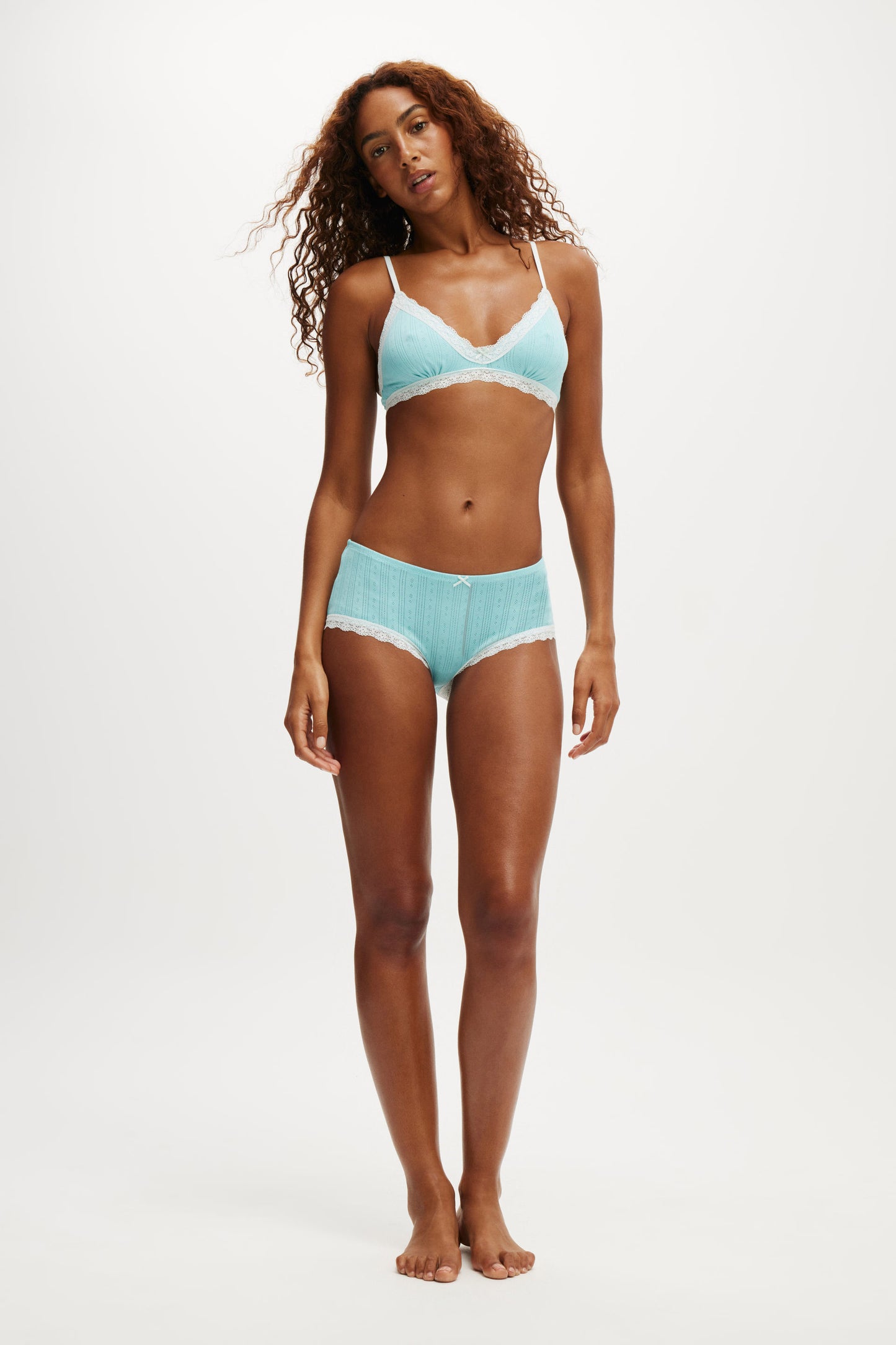 Organic Cotton Lace Triangle Padded Bralette