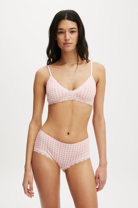 Organic Cotton Lace Triangle Padded Bralette