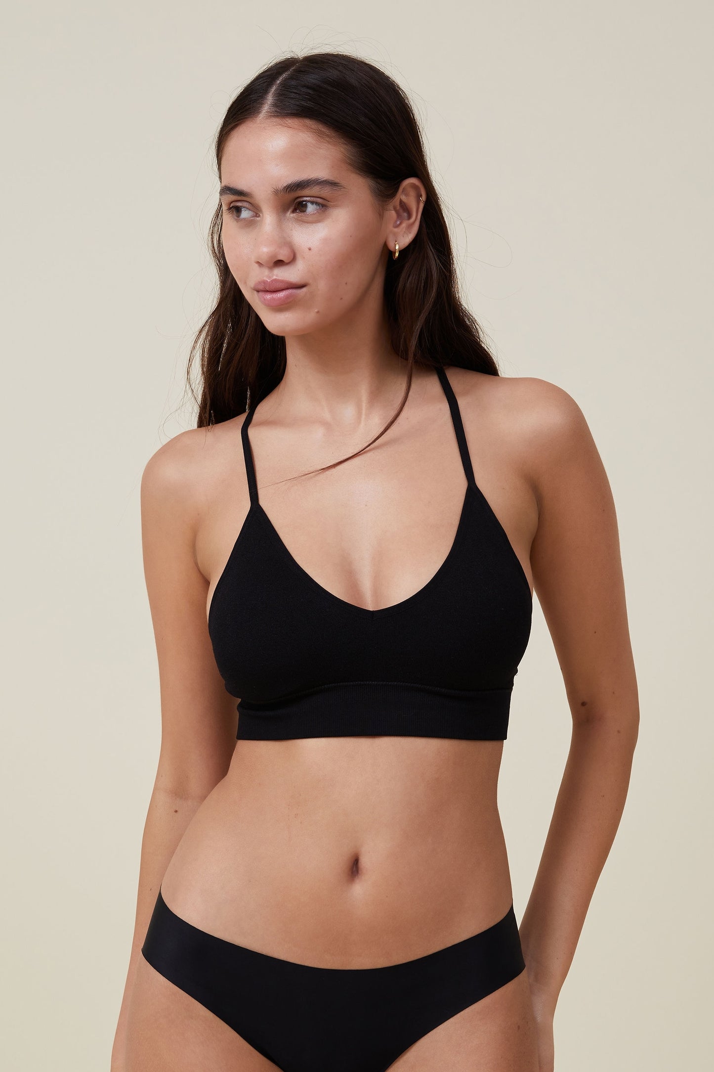 Seamless Lace Longline Padded Bralette