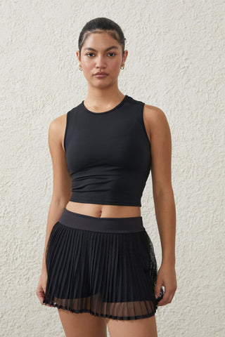 Active Mesh Pleated Skirt