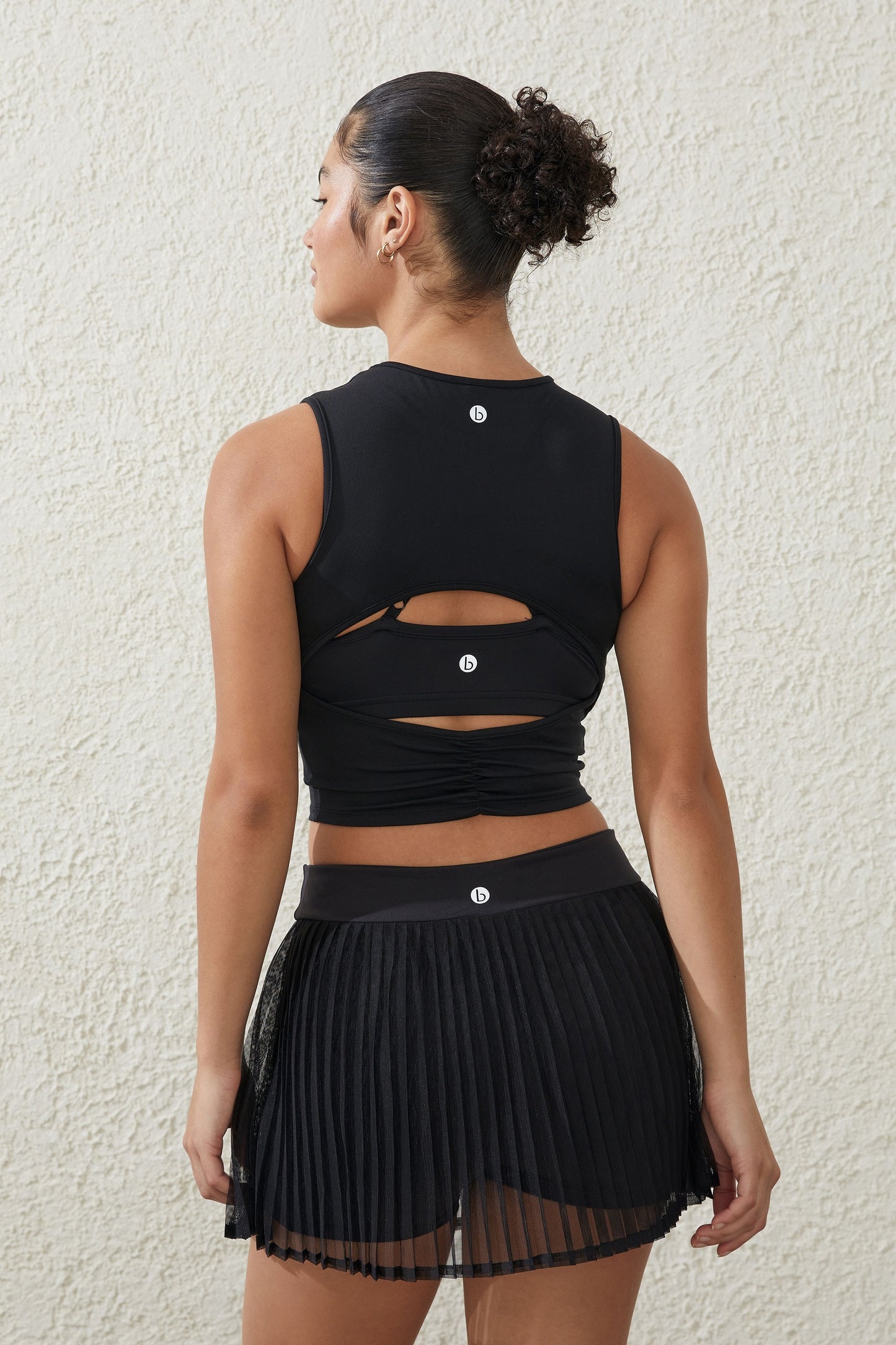 Active Mesh Pleated Skirt
