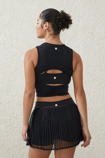 Active Mesh Pleated Skirt