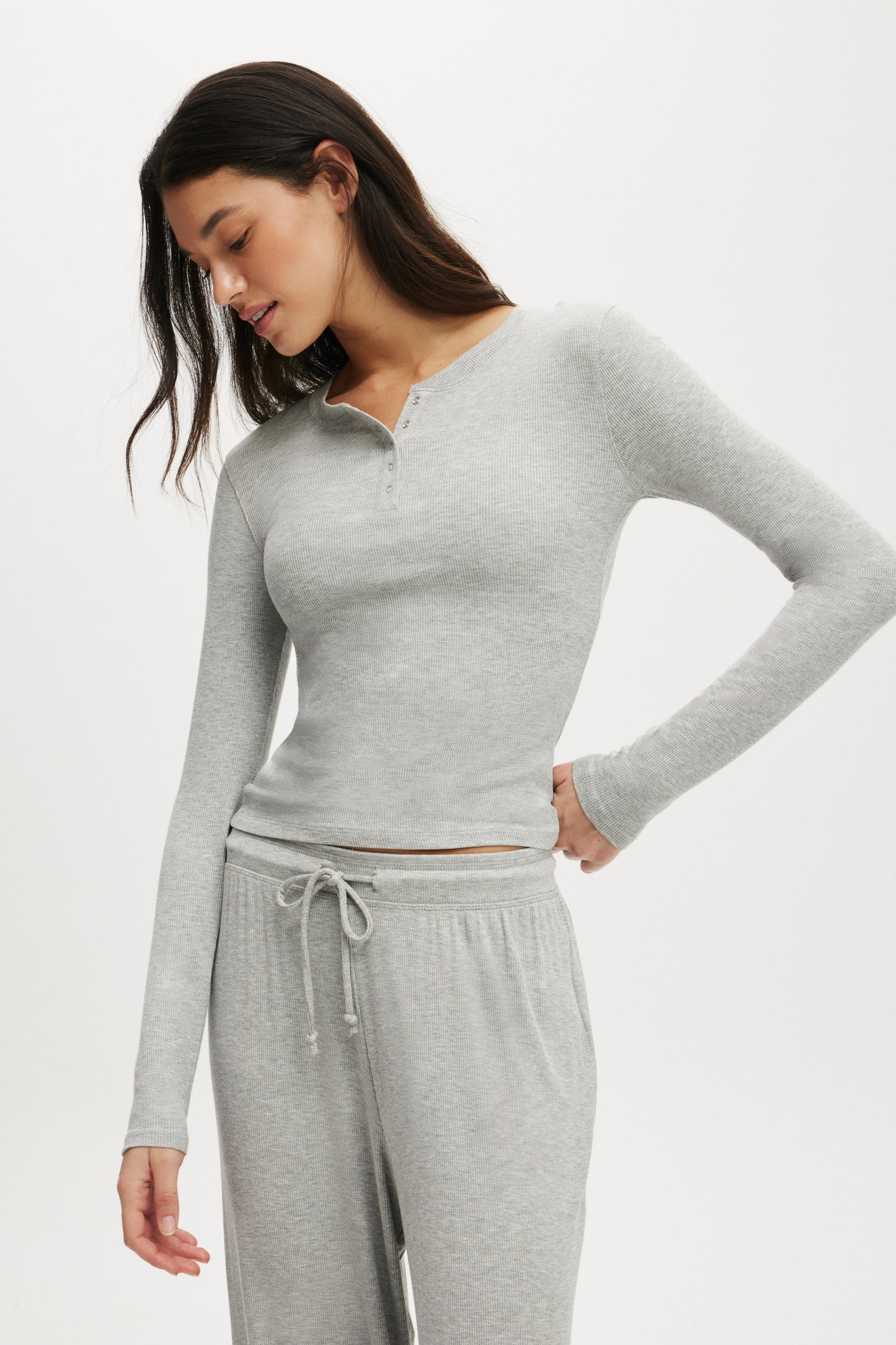 Sleep Recovery Henley Long Sleeve