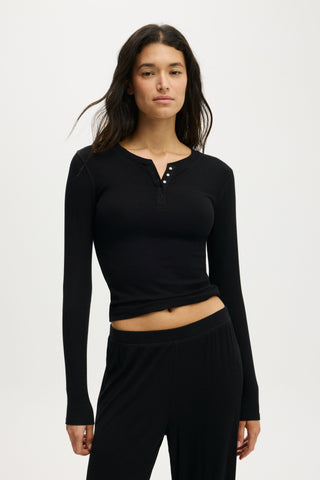 Airy Soft Henley Long Sleeve
