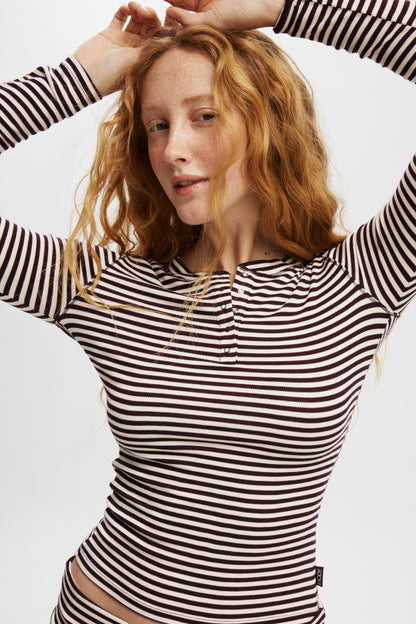 Airy Soft Henley Long Sleeve