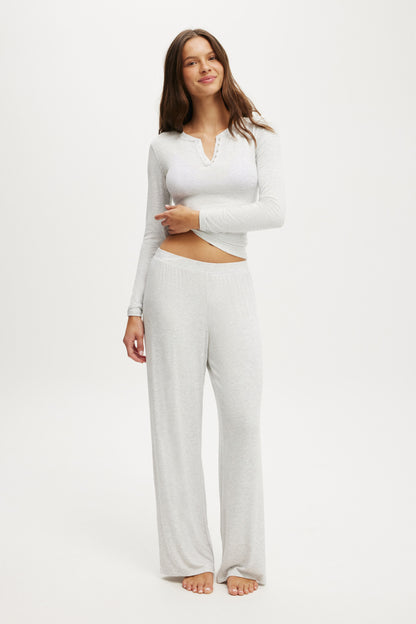 Airy Soft Henley Long Sleeve