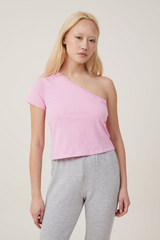 Sleep One Shoulder Crop Tee