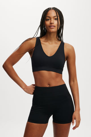Seamless Plunge Strappy Back Crop