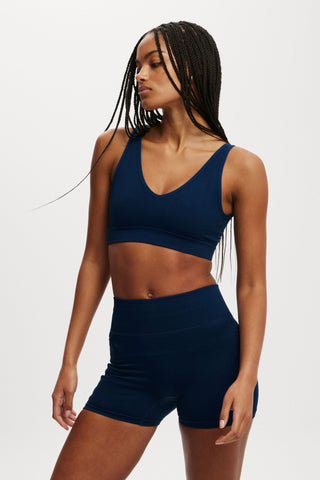 Seamless Plunge Strappy Back Crop