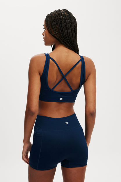 Seamless Plunge Strappy Back Crop