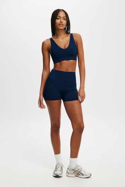 Seamless Plunge Strappy Back Crop