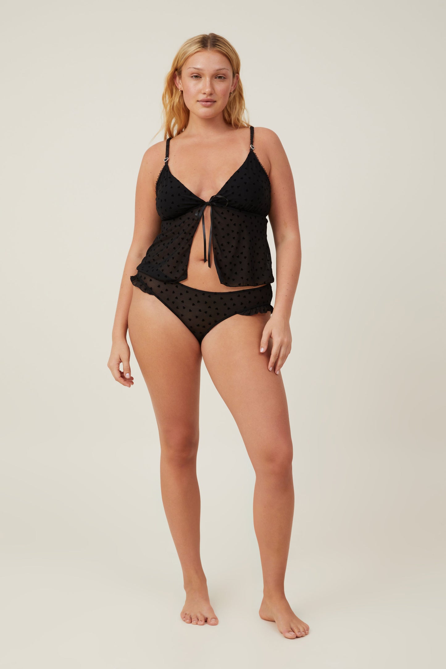 Sasha Flocking Mesh Longline Bralette